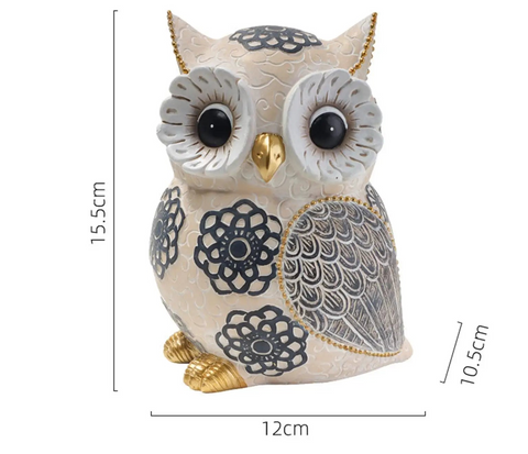 Creative Owl Ornament Decoration Art Craft Table Garden Owl Statue for Yard Sill Home Cabinet.