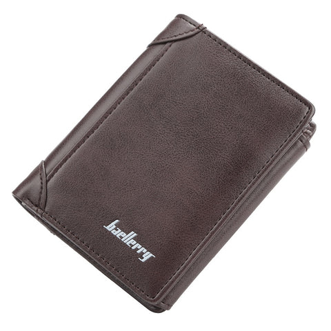 High-Quality Leather Men's Wallets Short Zipper Design Card Holder Men Purse Vintage Coin Purse Men's Wallets