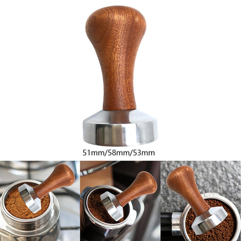 Coffee Tamper Powder Hammer Pressing Wooden Handle Coffee