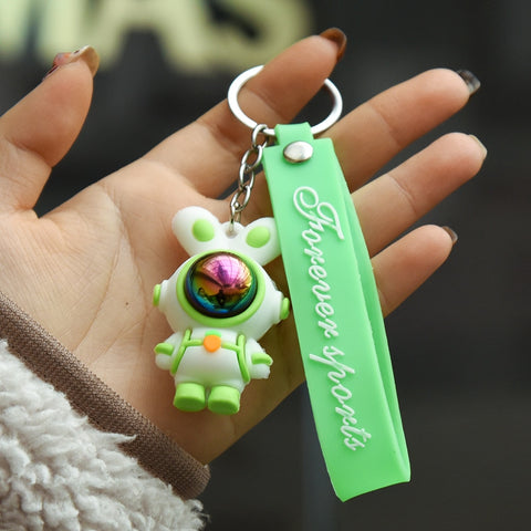 Cartoon Lightning Bear Keychain Cute Astronaut Bear Doll Keyring Bag Pendant Couple Car Keyholder Creative Bag Charm Accessories