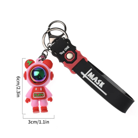 Cartoon Lightning Bear Keychain Cute Astronaut Bear Doll Keyring Bag Pendant Couple Car Keyholder Creative Bag Charm Accessories