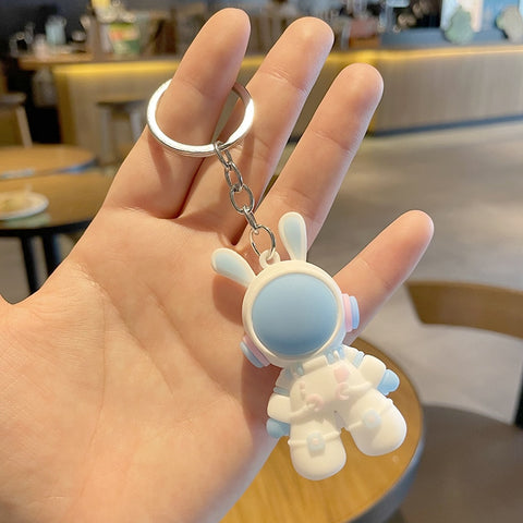 Cartoon Lightning Bear Keychain Cute Astronaut Bear Doll Keyring Bag Pendant Couple Car Keyholder Creative Bag Charm Accessories