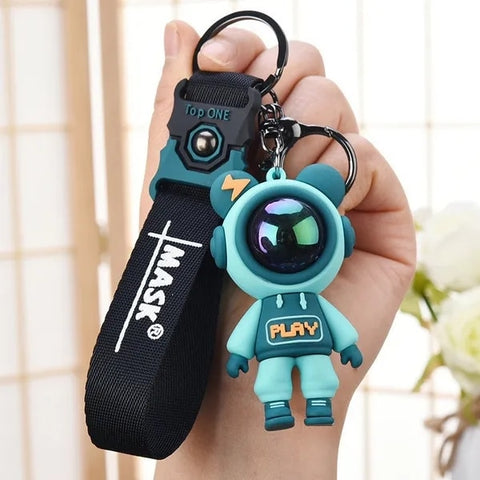 Cartoon Lightning Bear Keychain Cute Astronaut Bear Doll Keyring Bag Pendant Couple Car Keyholder Creative Bag Charm Accessories