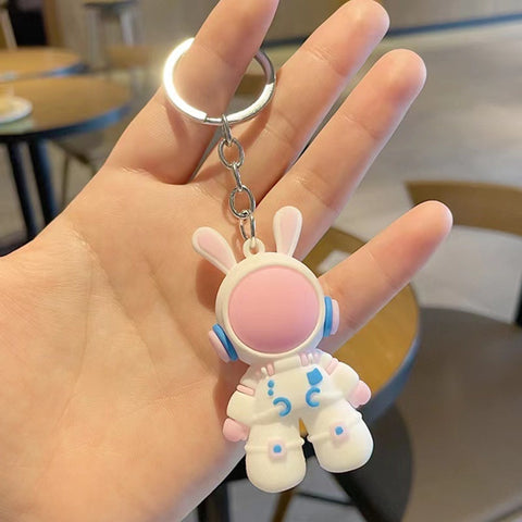 Cartoon Lightning Bear Keychain Cute Astronaut Bear Doll Keyring Bag Pendant Couple Car Keyholder Creative Bag Charm Accessories